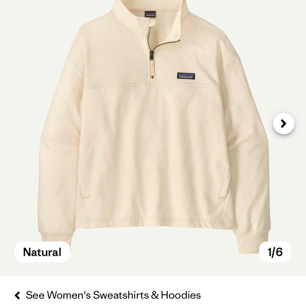 Patagonia Women's Natural Quarter-Zip Sweater - Worn Once